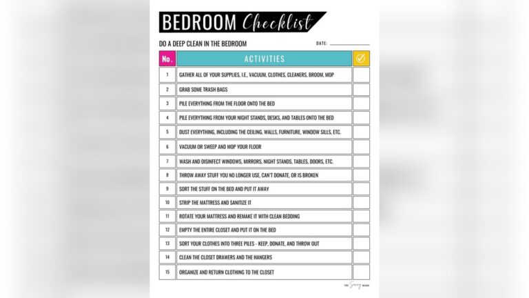 Bedroom Cleaning Checklist